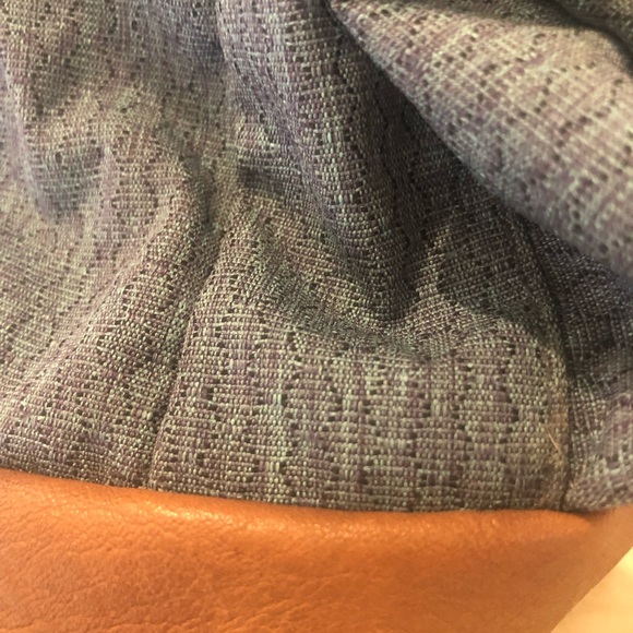 Jansport Navy Blue & Brown Leather Bottom Multi Pocket Large Backpack - Picture 3 of 6